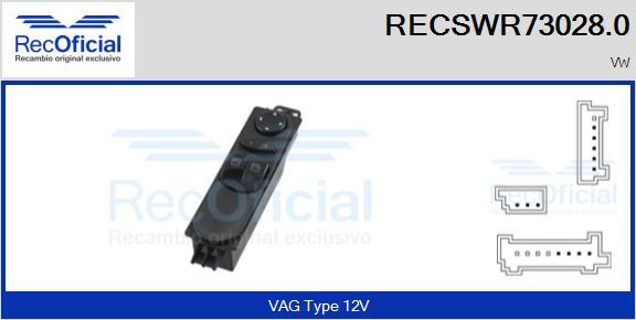 RECOFICIAL RECSWR73028.0 - Switch, window regulator car-mod.net