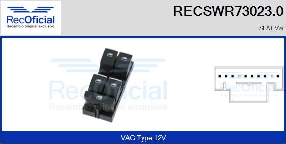 RECOFICIAL RECSWR73023.0 - Switch, window regulator car-mod.net