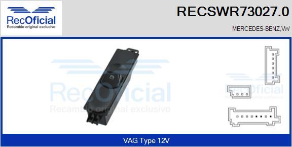 RECOFICIAL RECSWR73027.0 - Switch, window regulator car-mod.net