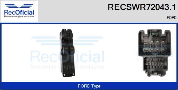 RECOFICIAL RECSWR72043.1 - Switch, window regulator car-mod.net