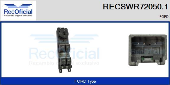 RECOFICIAL RECSWR72050.1 - Switch, window regulator car-mod.net
