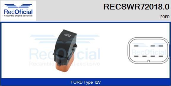 RECOFICIAL RECSWR72018.0 - Switch, window regulator car-mod.net