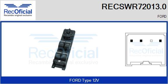 RECOFICIAL RECSWR72013.0 - Switch, window regulator car-mod.net