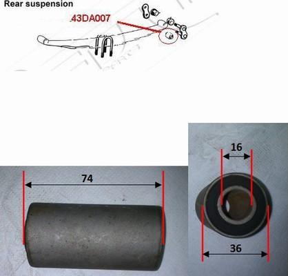 Red Line 43DA007 - Bush, leaf spring car-mod.net