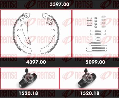 Remsa 3397.00 - Drum Brake Shoe Set car-mod.net