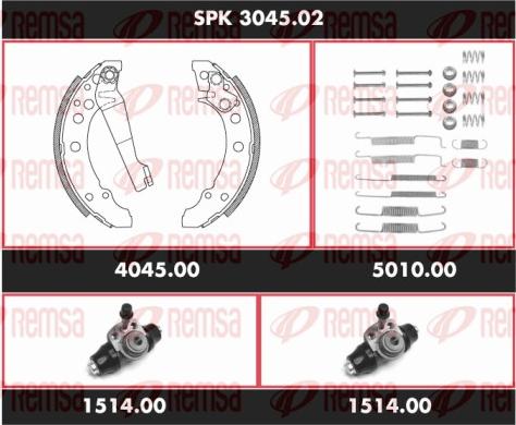 Remsa SPK 3045.02 - Drum Brake Shoe Set car-mod.net