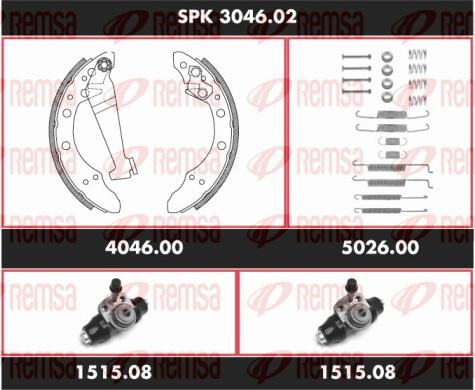 Remsa SPK 3046.02 - Drum Brake Shoe Set car-mod.net