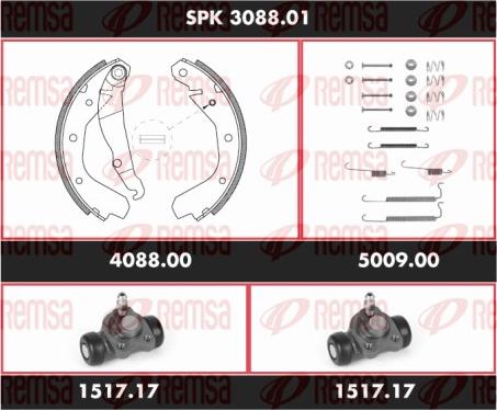 Remsa SPK 3088.01 - Drum Brake Shoe Set car-mod.net