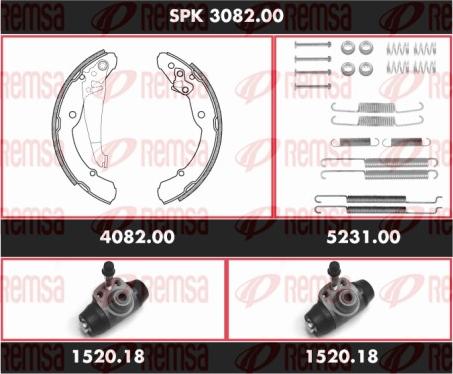 Remsa SPK 3082.00 - Drum Brake Shoe Set car-mod.net