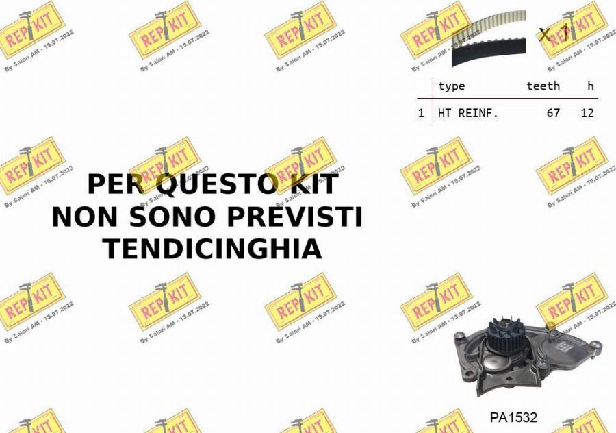 REPKIT RKTK0B04PA - Water Pump & Timing Belt Set car-mod.net