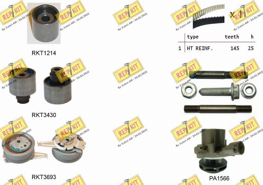 REPKIT RKTK1166PA - Water Pump & Timing Belt Set car-mod.net