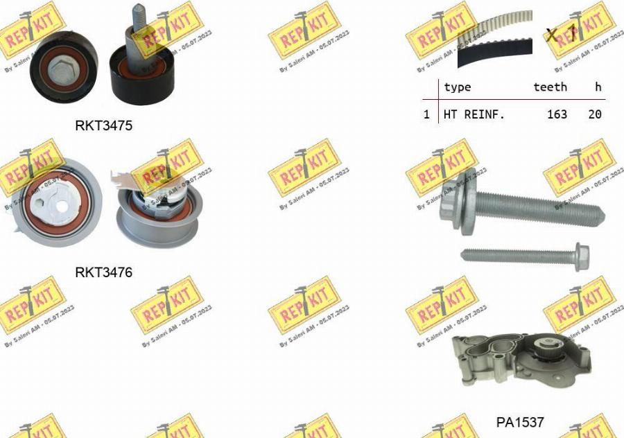 REPKIT RKTK1174PA - Water Pump & Timing Belt Set car-mod.net