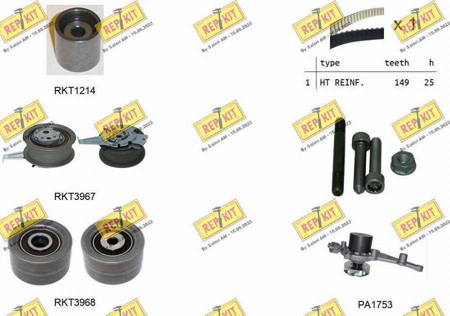 REPKIT RKTK1298PA - Water Pump & Timing Belt Set car-mod.net