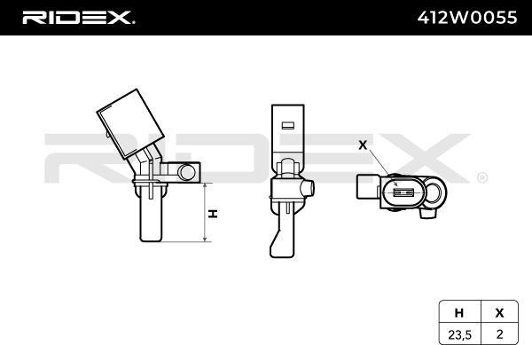 RIDEX 412W0055 - ABS sensor, wheel speed car-mod.net