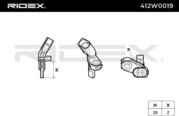 RIDEX 412W0019 - ABS sensor, wheel speed car-mod.net