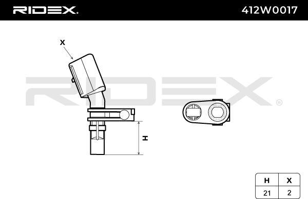 RIDEX 412W0017 - ABS sensor, wheel speed car-mod.net