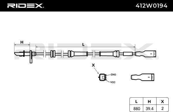 RIDEX 412W0194 - ABS sensor, wheel speed car-mod.net