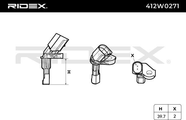 RIDEX 412W0271 - ABS sensor, wheel speed car-mod.net