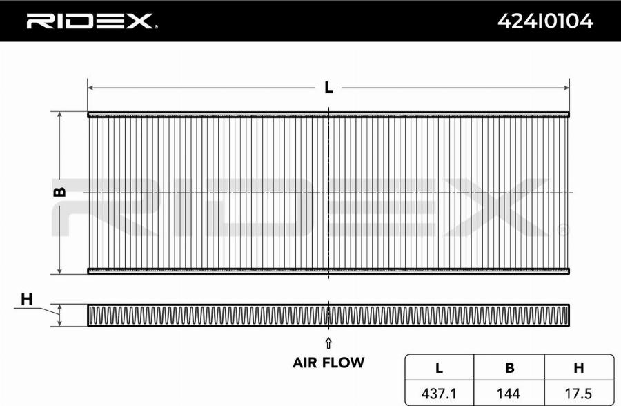 RIDEX 424I0104 - Filter, interior air car-mod.net