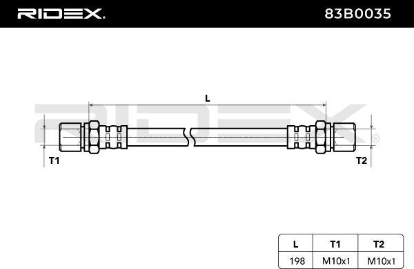RIDEX 83B0035 - Brake Hose car-mod.net
