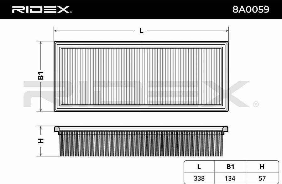RIDEX 8A0059 - Engine Air Filter car-mod.net
