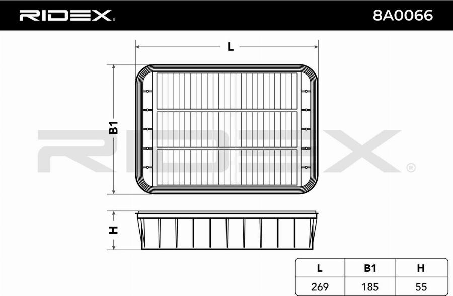 RIDEX 8A0066 - Engine Air Filter car-mod.net