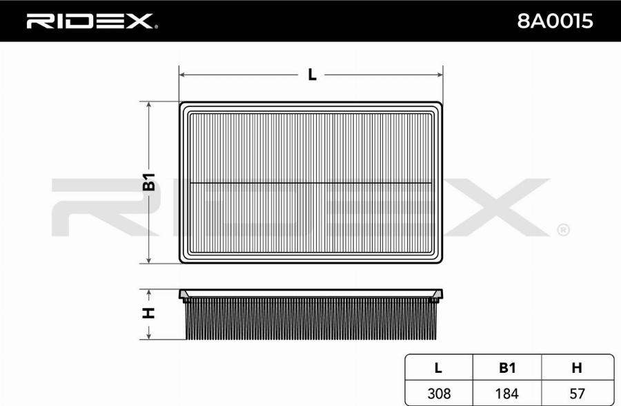 RIDEX 8A0015 - Engine Air Filter car-mod.net