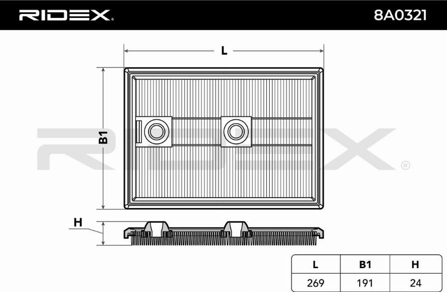 RIDEX 8A0321 - Engine Air Filter car-mod.net