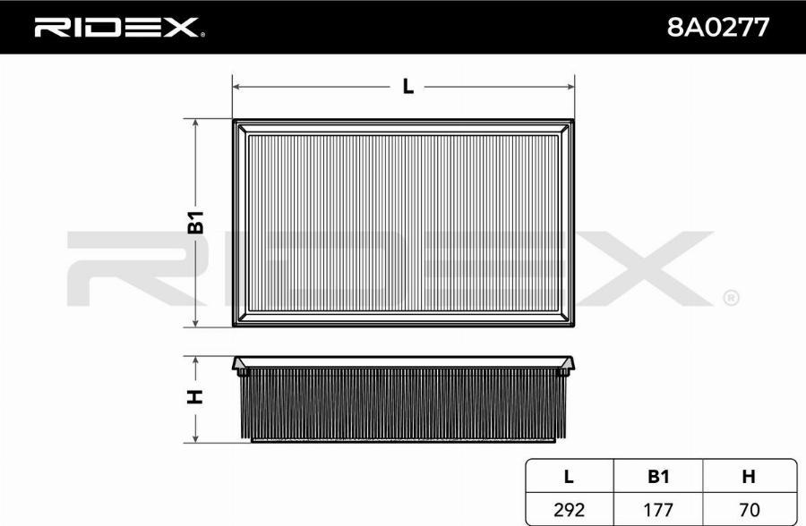 RIDEX 8A0277 - Engine Air Filter car-mod.net