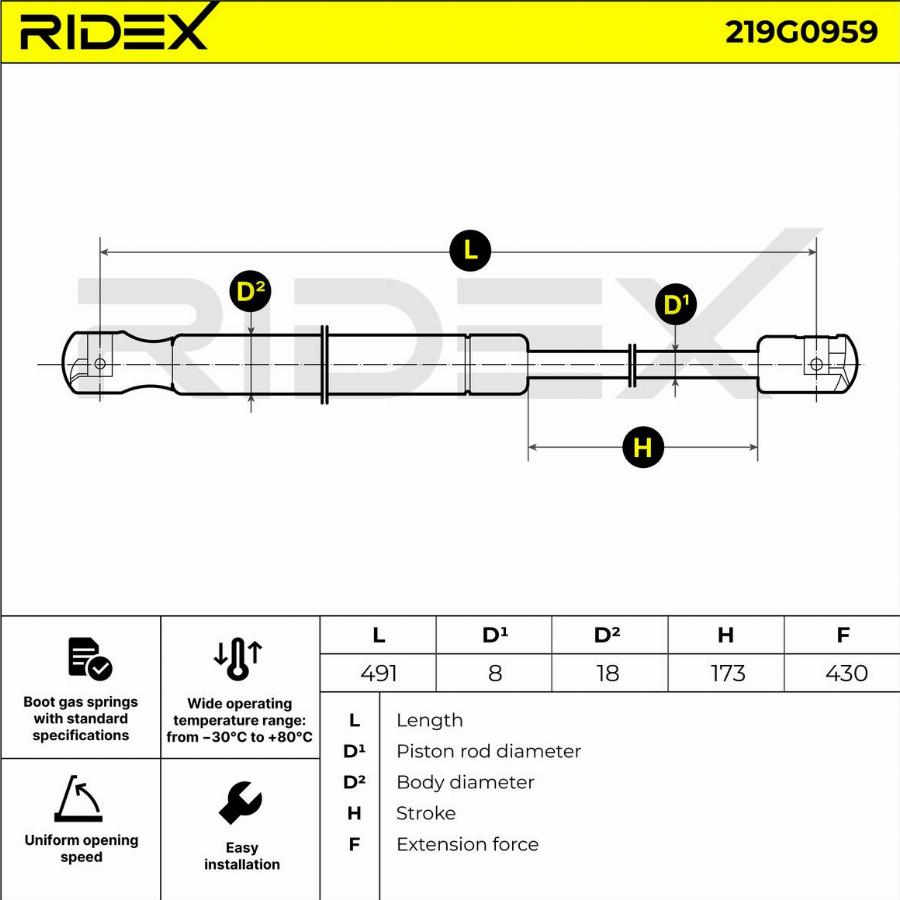 CARRO 798008305 - Gas Spring, boot, cargo area car-mod.net