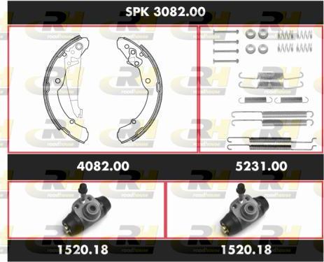 Roadhouse SPK 3082.00 - Drum Brake Shoe Set car-mod.net