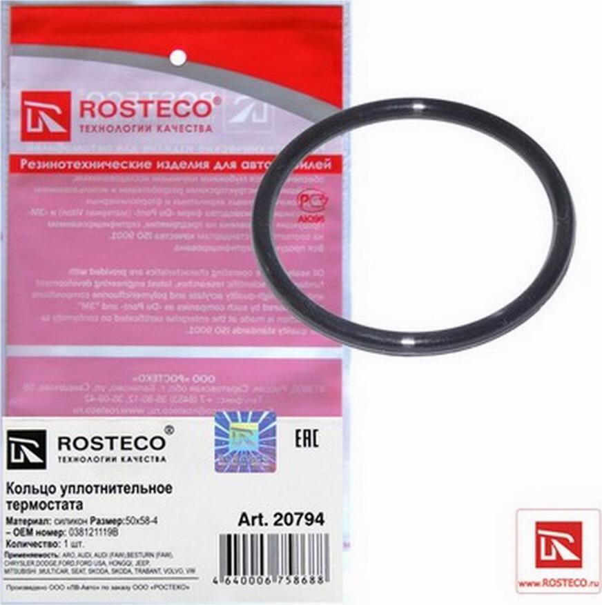 Rosteco 20794 - Gasket, thermostat car-mod.net