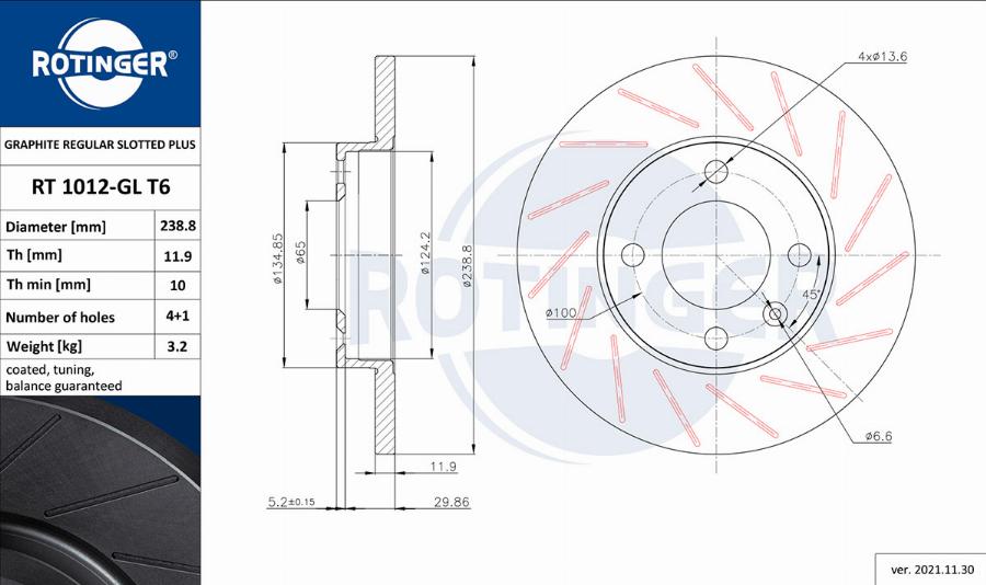 Rotinger RT 1012-GL T6 - Brake Disc car-mod.net