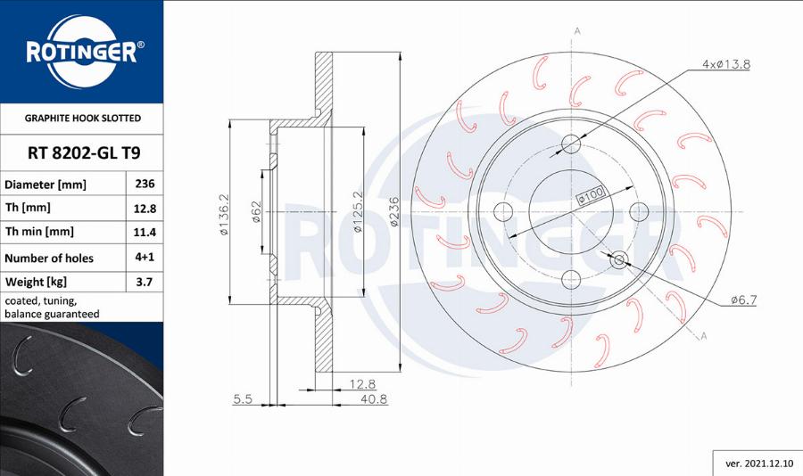 Rotinger RT 8202-GL T9 - Brake Disc car-mod.net