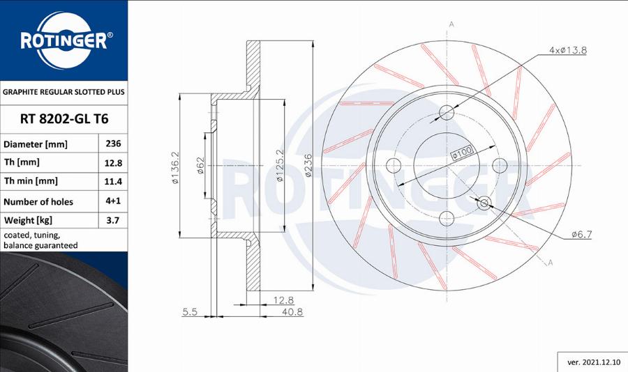 Rotinger RT 8202-GL T6 - Brake Disc car-mod.net