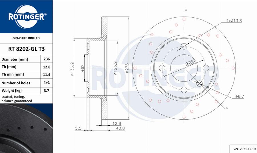 Rotinger RT 8202-GL T3 - Brake Disc car-mod.net