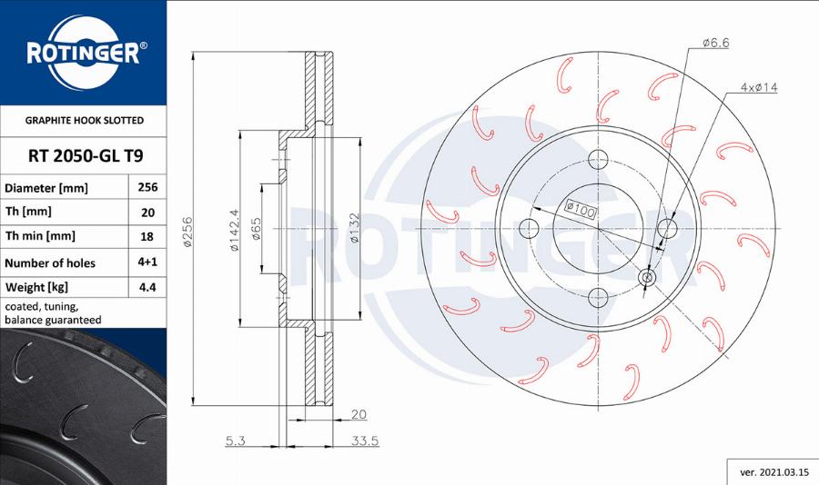Rotinger RT 2050-GL T9 - Brake Disc car-mod.net