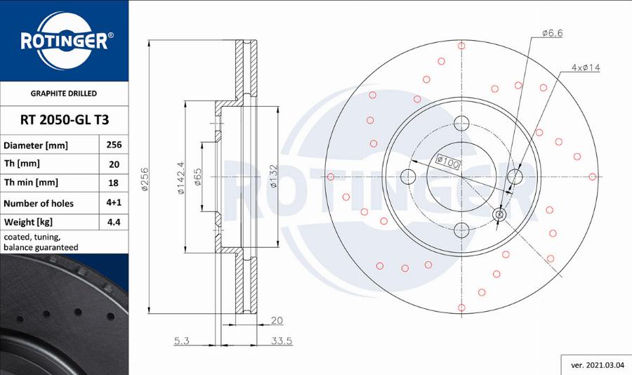 Rotinger RT 2050-GL T3 - Brake Disc car-mod.net