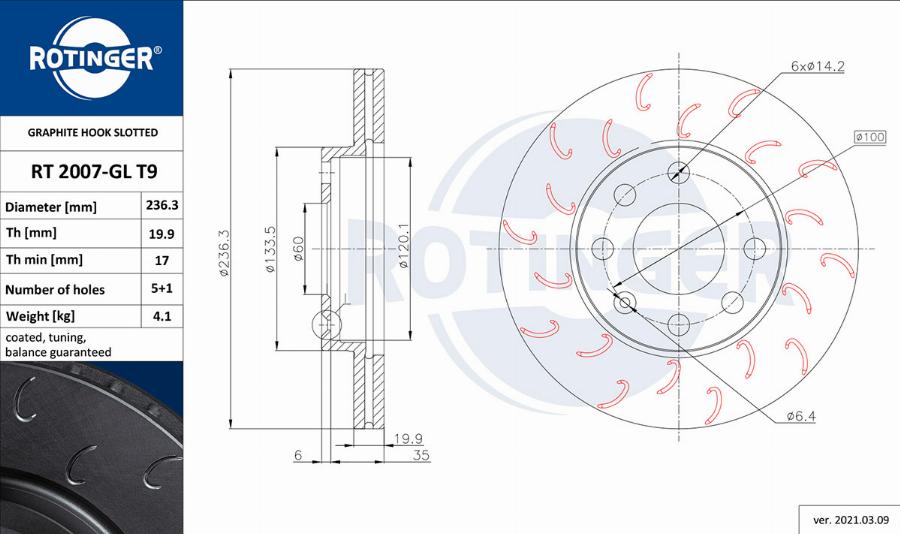 Rotinger RT 2007-GL T9 - Brake Disc car-mod.net