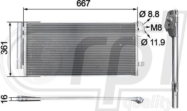 RPLQuality APCDFT5016 - Condenser, air conditioning car-mod.net