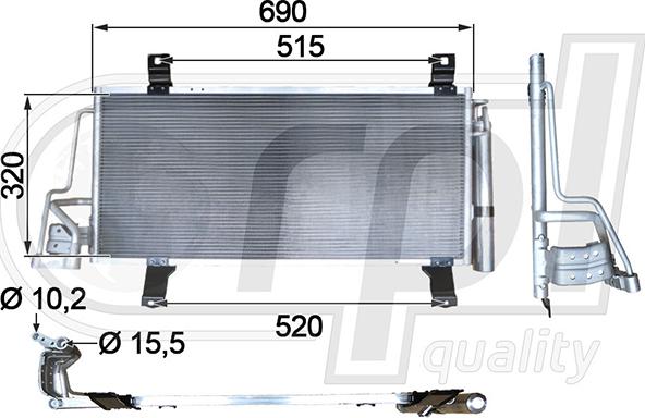 RPL QUALITY APCDMZ5041 - Condenser, air conditioning car-mod.net