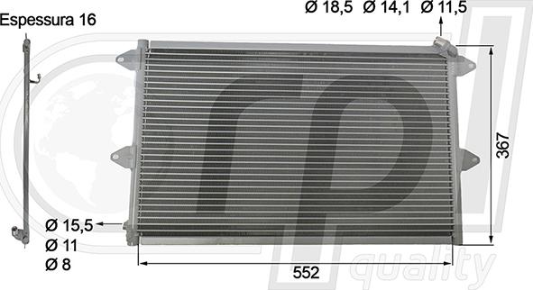 RPLQuality APCDSE5002 - Condenser, air conditioning car-mod.net