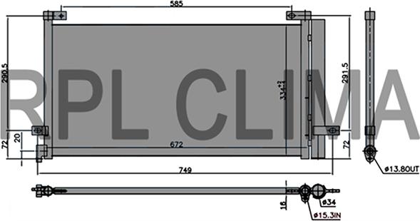 RPL QUALITY APCDVO5049 - Condenser, air conditioning car-mod.net