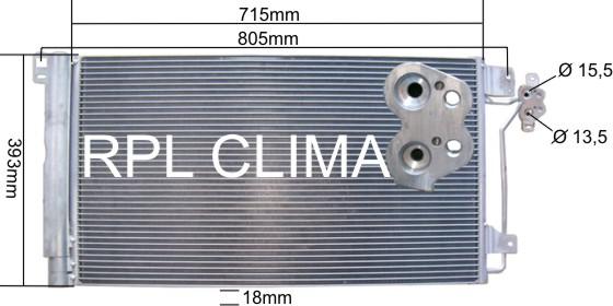 RPLQuality APCDVW5018 - Condenser, air conditioning car-mod.net