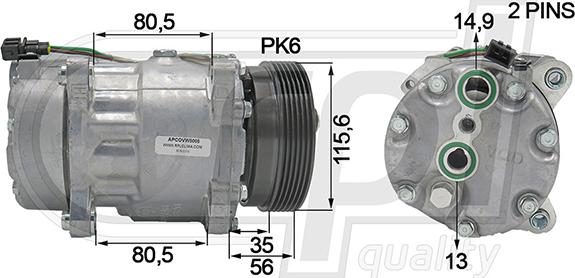 RPLQuality APCOVW5005 - Compressor, air conditioning car-mod.net