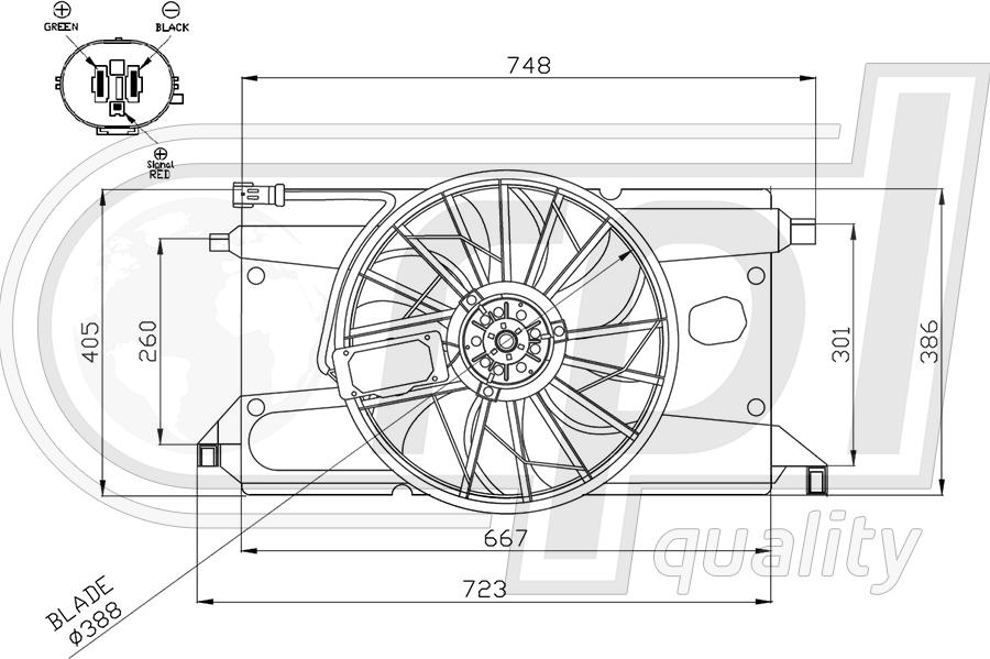RPL QUALITY APELFD5050 - Fan, radiator car-mod.net