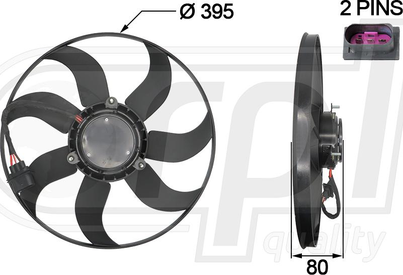 RPL QUALITY APELVW5595 - Fan, radiator car-mod.net