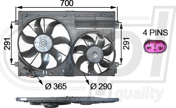 RPLQuality APELVW5059 - Fan, radiator car-mod.net
