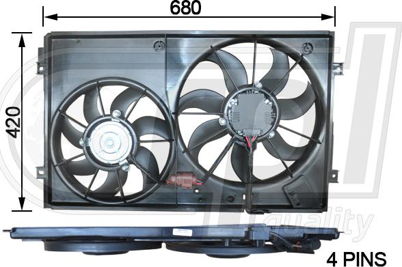 RPLQuality APELVW5033 - Fan, radiator car-mod.net