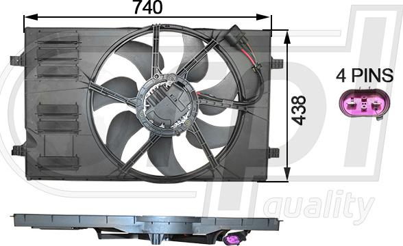 RPLQuality APELVW5075 - Fan, radiator car-mod.net